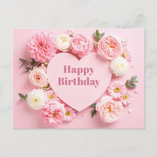 Cartão Postal Peony Birthday Card (Frente)