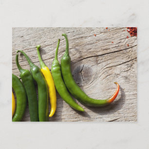 Cartão Postal Pepper amarelo e verde