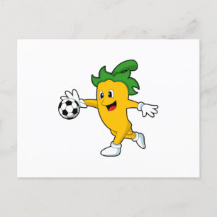 Cartão Postal Pepper Vegan como jogador de futebol com Soccer.PN