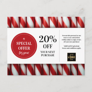 Cartão Postal Peppermint Fixa Desconto de Cupão Personalizado de