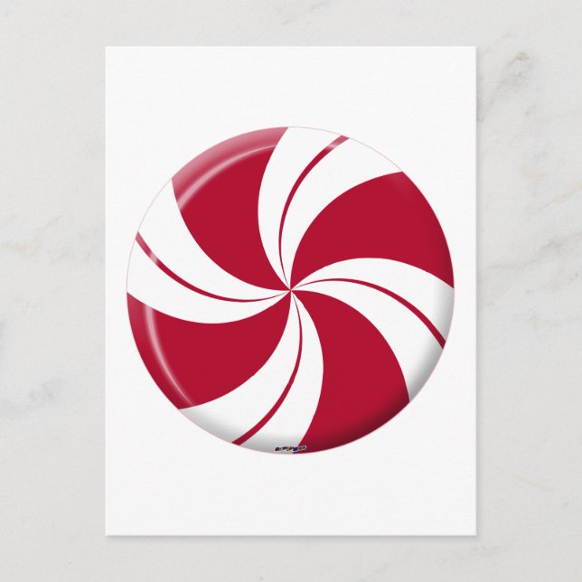Cartão Postal Peppermint Swirl Stripe Candy (Frente)