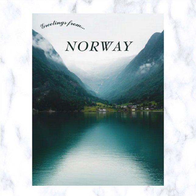 Cartão Postal Pequena aldeia de pesca em Årdal Noruega (Criador carregado)