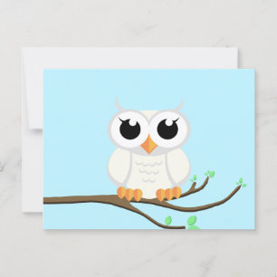 Cartão Postal Pequena Coruja Branca - Em Branco