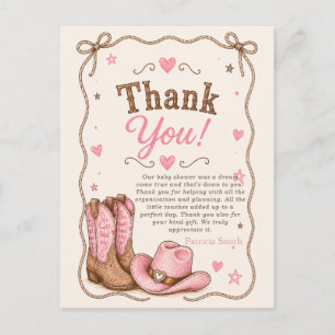 Cartão Postal Pequena Cowgirl a Caminho Menina Chá de Bebê