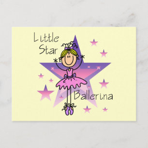 Cartão Postal Pequena Estrela Ballerina - Cabelo Loiro