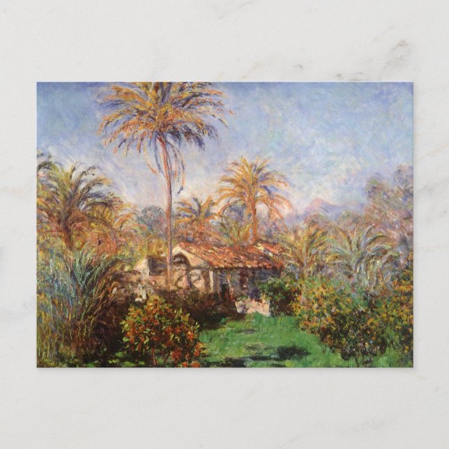 Cartão Postal Pequena Fazenda em Bordighera por Claude Monet (Frente)