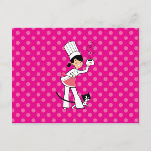 Cartão Postal Pequena Ilustração de Chef em