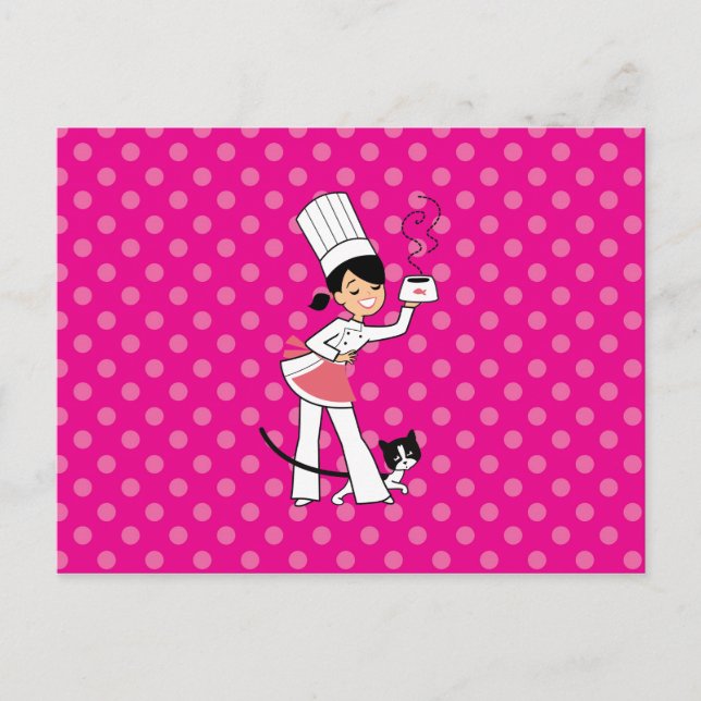 Cartão Postal Pequena Ilustração de Chef em (Frente)
