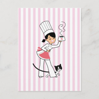 Cartão Postal Pequena Ilustração de Chef em