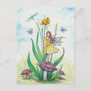 Cartão Postal Pequena ilustração de fantasia artística da fada n