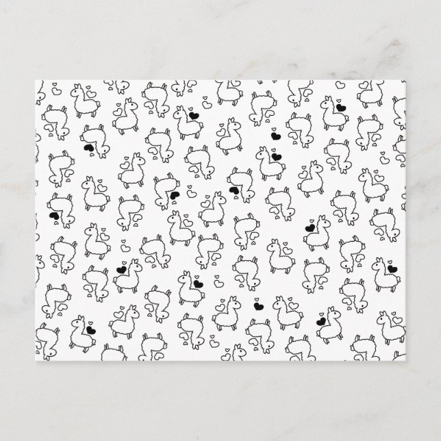 Cartão Postal Pequena Llama Silhouette Madness (Frente)