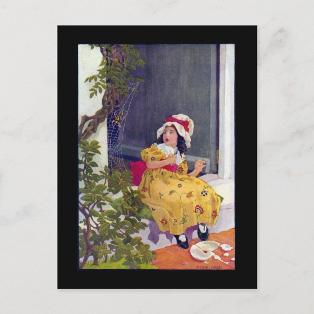 Cartão Postal Pequena Miss Muffet Nursery Rhyme (Frente)