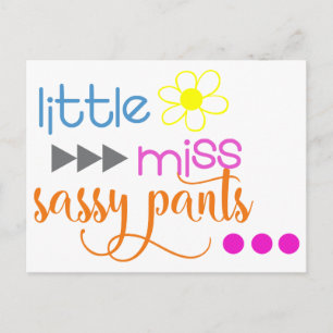 Cartão Postal Pequena Miss Sassy Pants