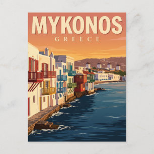 Cartão Postal Pequena Veneza, Mykonos Grécia