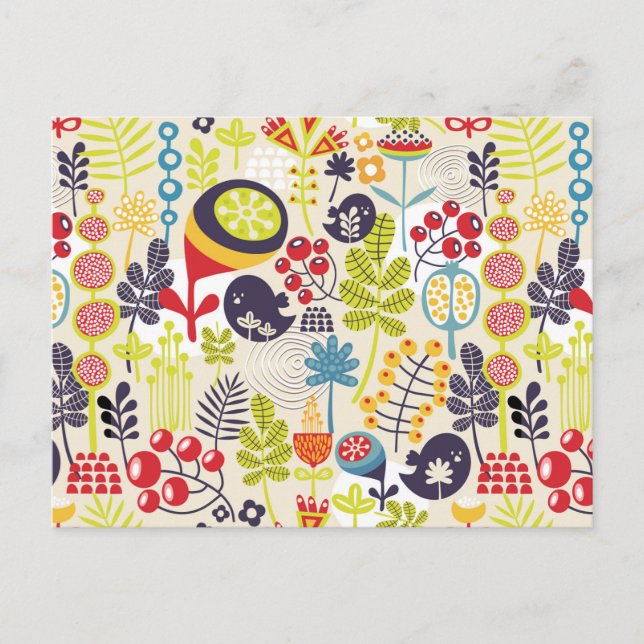 Cartão Postal Pequenas aves de desenho animado (Frente)