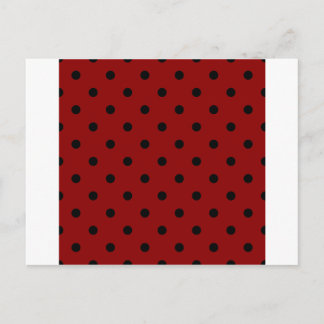 Cartão Postal Pequenas Bolinhas - Preto em Vermelho Escuro