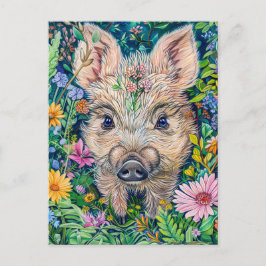 Cartão Postal Pequeno Barco Selvagem em Prado Flor