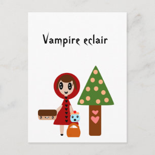 Cartão Postal Pequeno Cabelo Vermelho Conhece o Eclair Vampiro