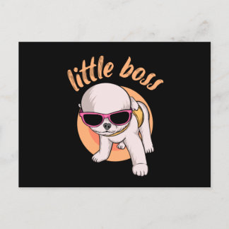 Cartão Postal Pequeno chefe. Cachorro bonito