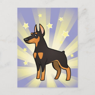 Cartão Postal Pequeno Doberman Pinscher (orelhas pontiagudas)