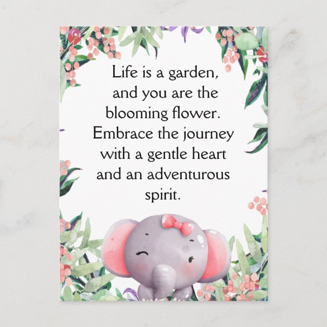 Cartão Postal Pequeno Elefante bonito (Frente)