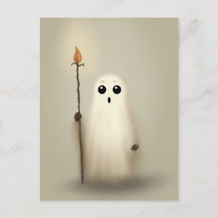 Cartão Postal Pequeno Fantasma Halloween