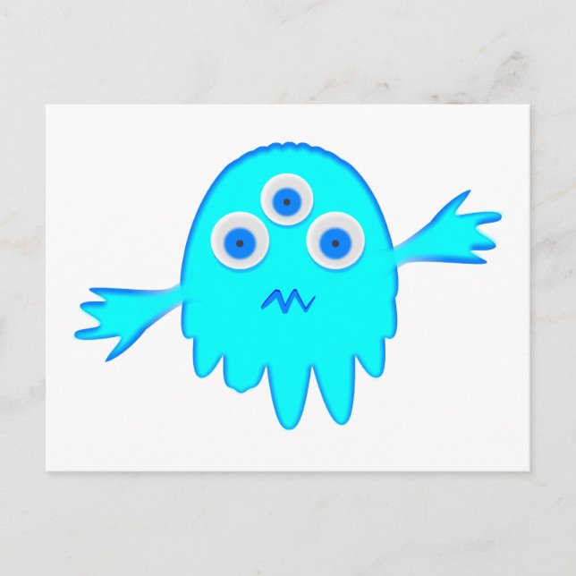 Cartão Postal Pequeno Monstro Radioativo (Frente)