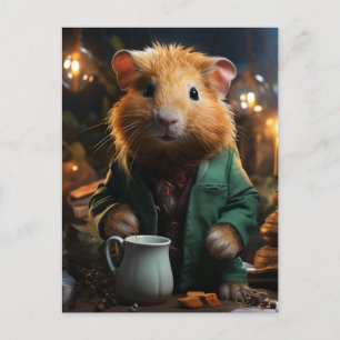 Cartão Postal Pequeno Porco Guiné Adorável