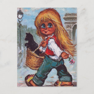 Cartão Postal Pequeno Poulbot nos Campos Elísios