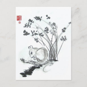 Cartão Postal Pequeno Rato Branco