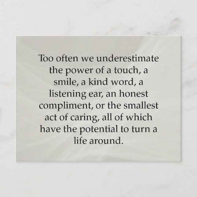 Cartão Postal Pequenos atos de assistência (Frente)