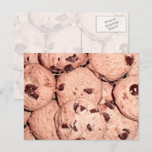 Cartão Postal Pequenos Cookies Chip De Chocolate Redondo