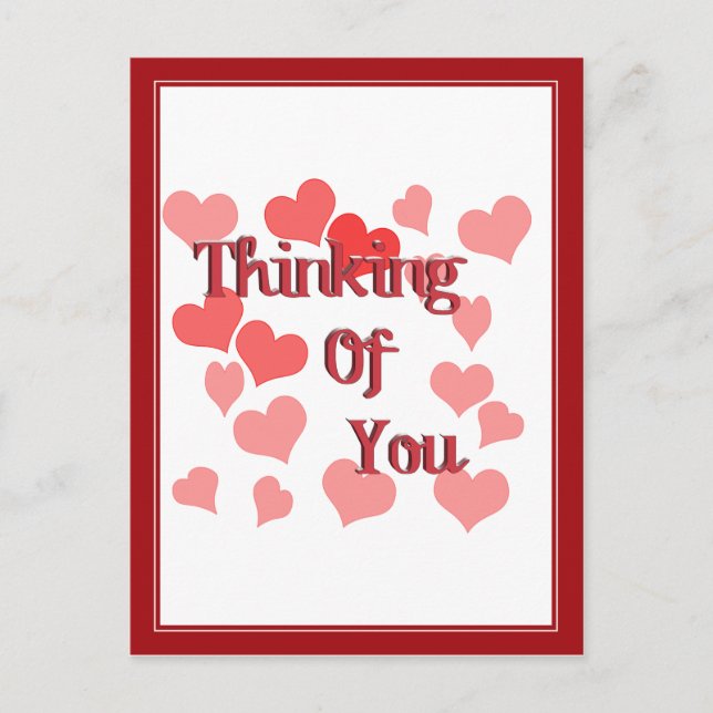 Cartão Postal Pequenos Corações Pensando em Você (Frente)