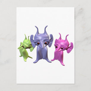 Cartão Postal Pequenos marcianos