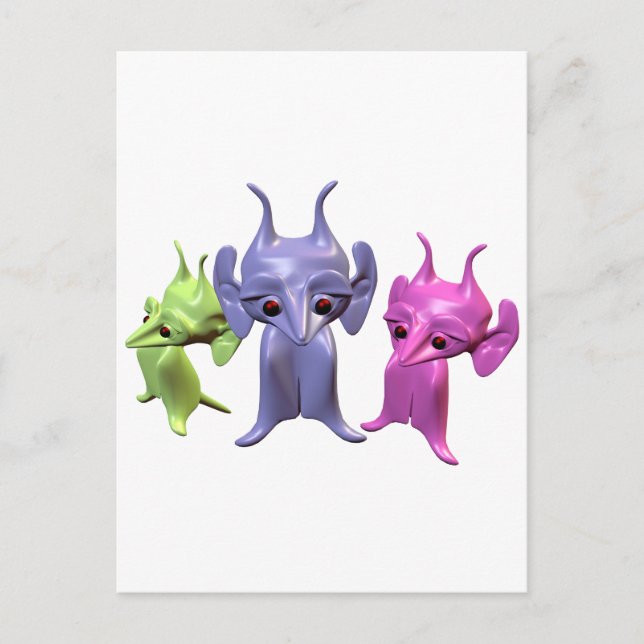 Cartão Postal Pequenos marcianos (Frente)