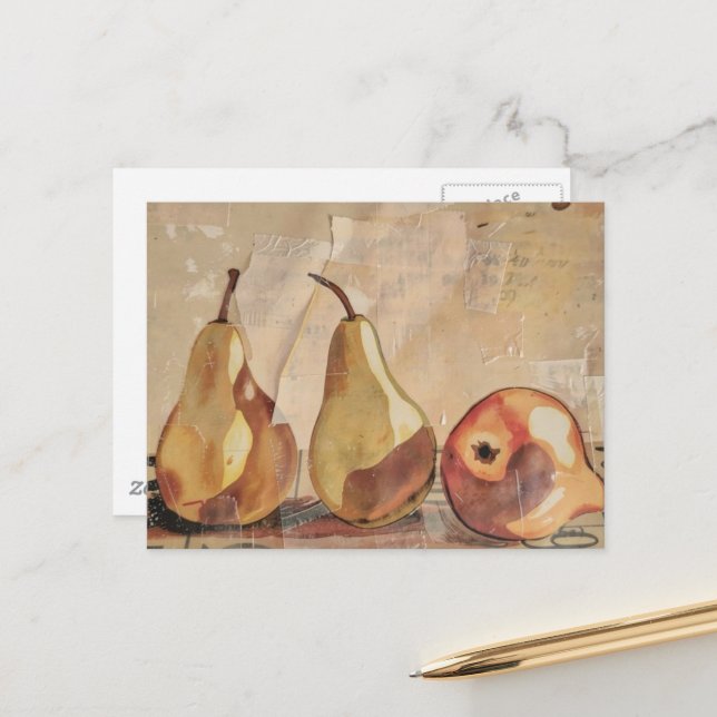Cartão Postal Pêras Mídia Mista (Frente/Verso In Situ)