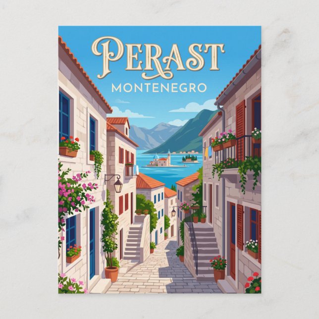 Cartão Postal Perast Montenegro (Frente)