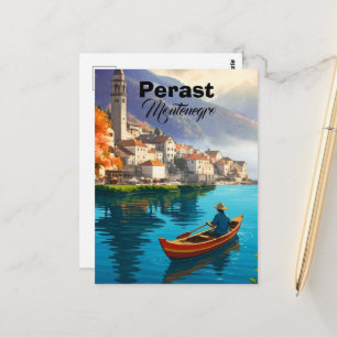 Cartão Postal Perast Montenegro Impressão de Viagem, Perast Mont