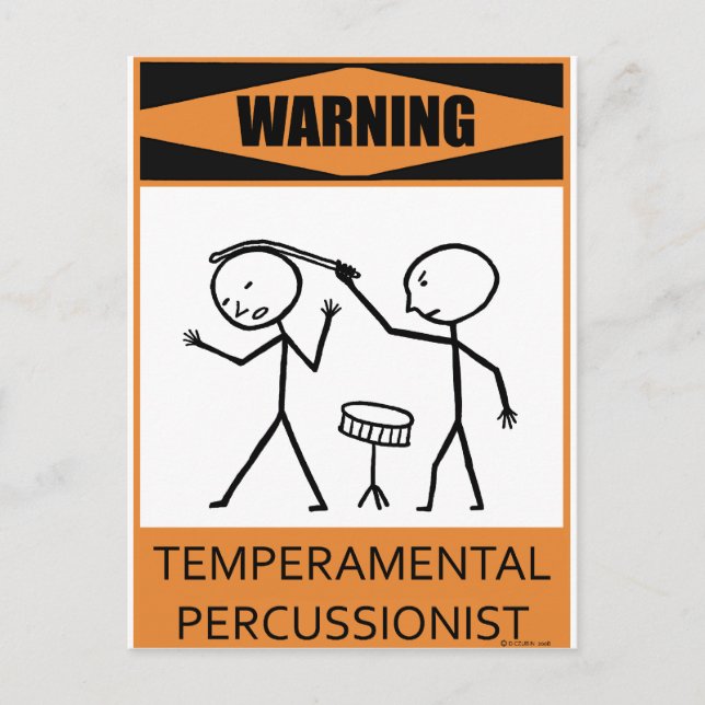 Cartão Postal Percussionista Temperamental (Frente)