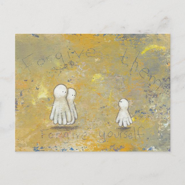 Cartão Postal Perdão cura recuperação fantasma arte passada (Frente)