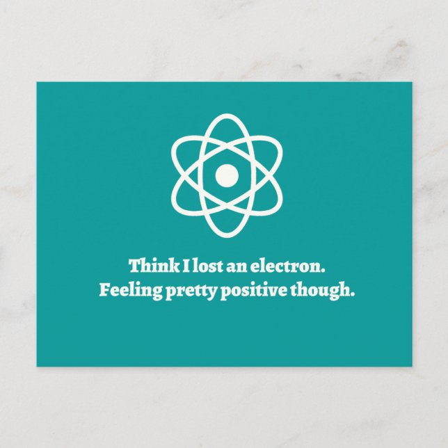 Cartão Postal Perdeu um eletrão (Frente)