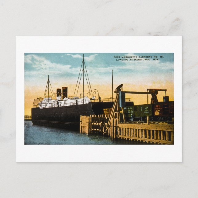 Cartão Postal Pere Marquette Car Ferry No 18, Manitowoc (Frente)