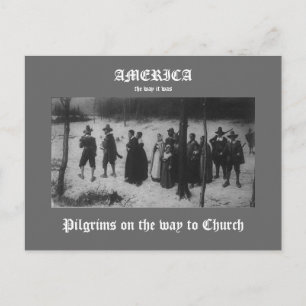 Cartão Postal Peregrinos a caminho da Igreja