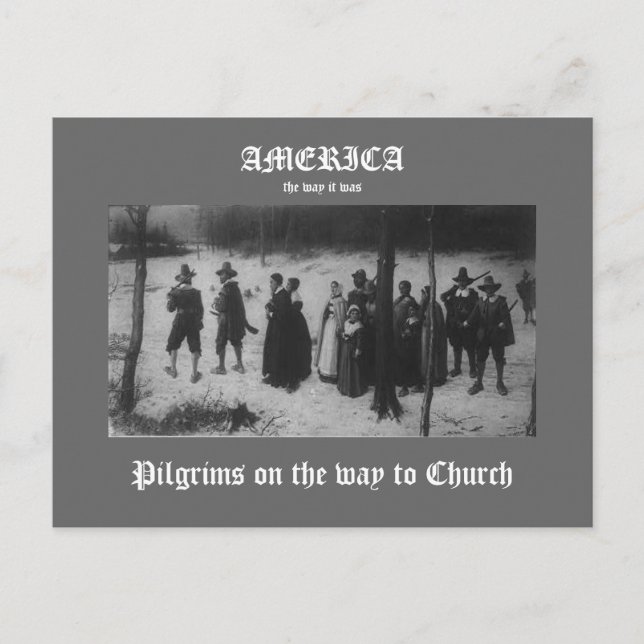 Cartão Postal Peregrinos a caminho da Igreja (Frente)