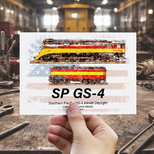 Cartão Postal Perfil da locomotiva Southern Pacific GS-4 Dayligh