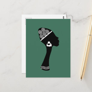 Cartão Postal perfil de abstrato africana-americana