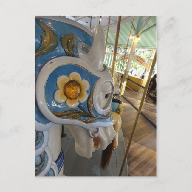 Cartão Postal Perfil de Cavalo Arborizado Azul, Parque Crescente (Frente)