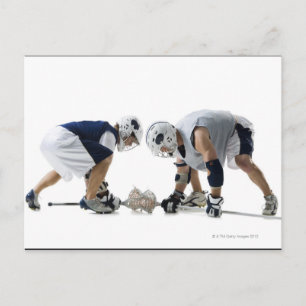 Cartão Postal Perfil de dois jovens jogando lacrosse