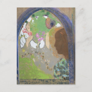 Cartão Postal Perfil de uma mulher em uma janela, c.1912