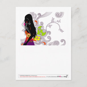 Cartão Postal Perfil lateral de uma mulher que se posiciona
